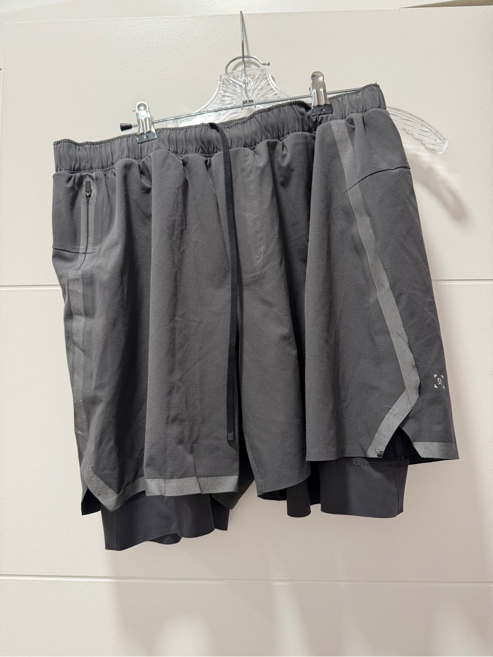 lululemon athletica Men’s Charcoal Layered Running Shorts